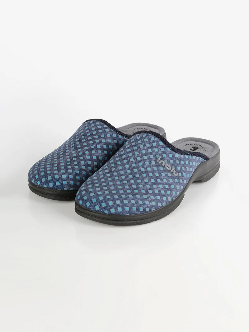 Pantofole uomo in tessuto scamosciato - blu