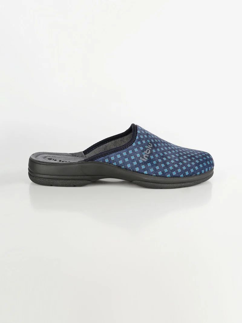 Pantofole uomo in tessuto scamosciato - blu