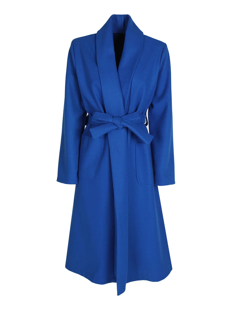 Cappotto classico donna con cintura - bluette