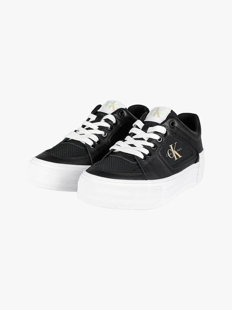 VULC FLATFORM BOLD FLUO Sneakers in pelle donna con zeppa - nero