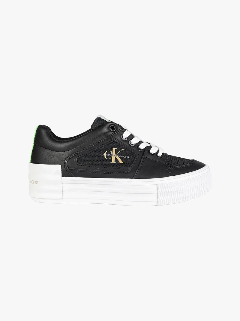 VULC FLATFORM BOLD FLUO Sneakers in pelle donna con zeppa - nero