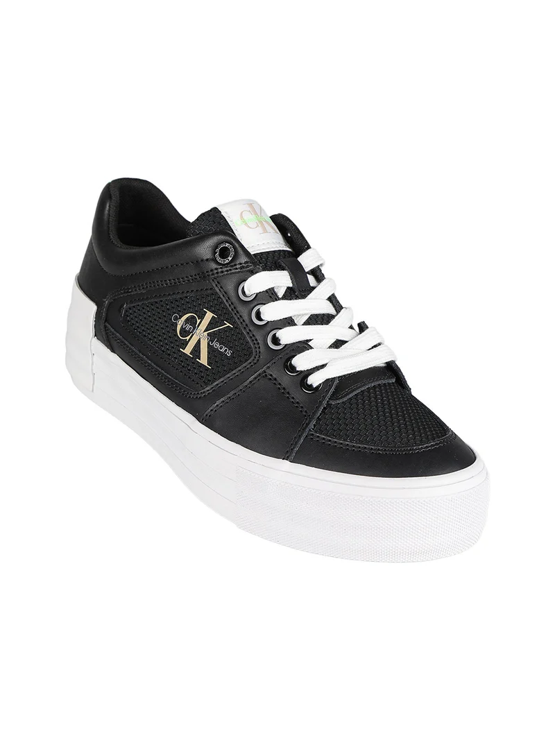 VULC FLATFORM BOLD FLUO Sneakers in pelle donna con zeppa - nero