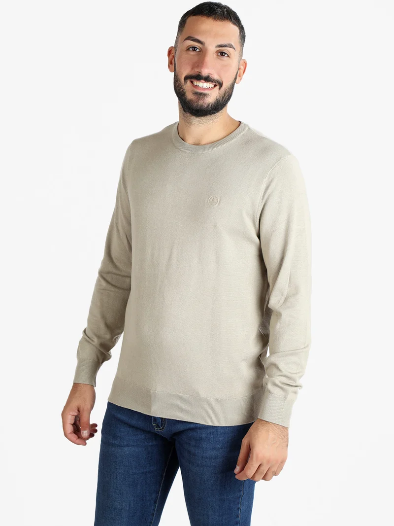 Pullover uomo scollo tondo - beige