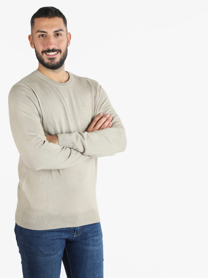 Pullover uomo scollo tondo - beige