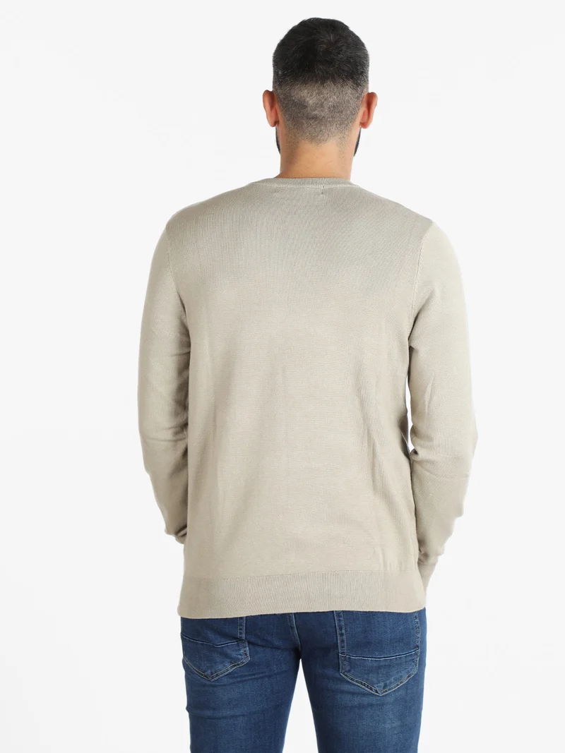 Pullover uomo scollo tondo - beige