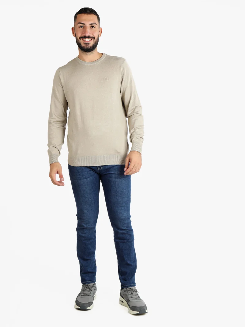 Pullover uomo scollo tondo - beige