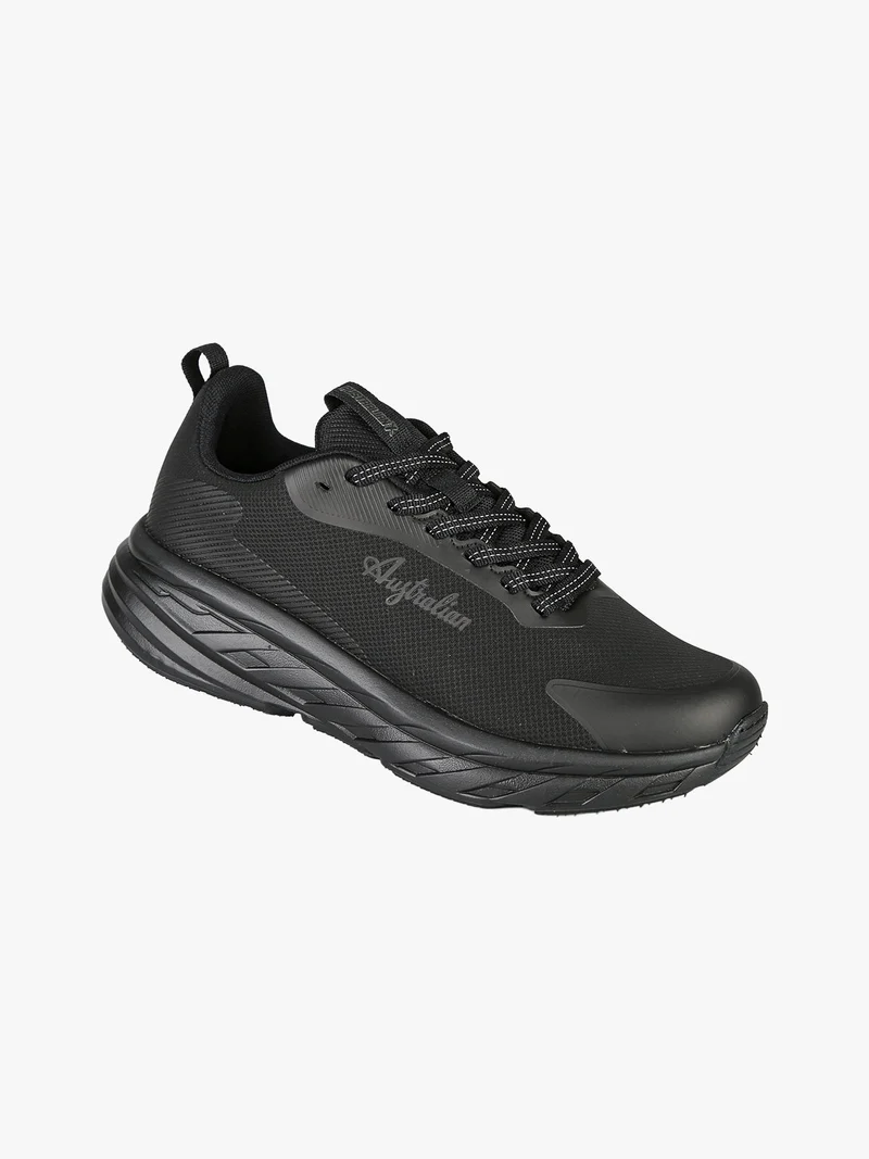 ALPHA Sneakers uomo sportive con suola alta - nero