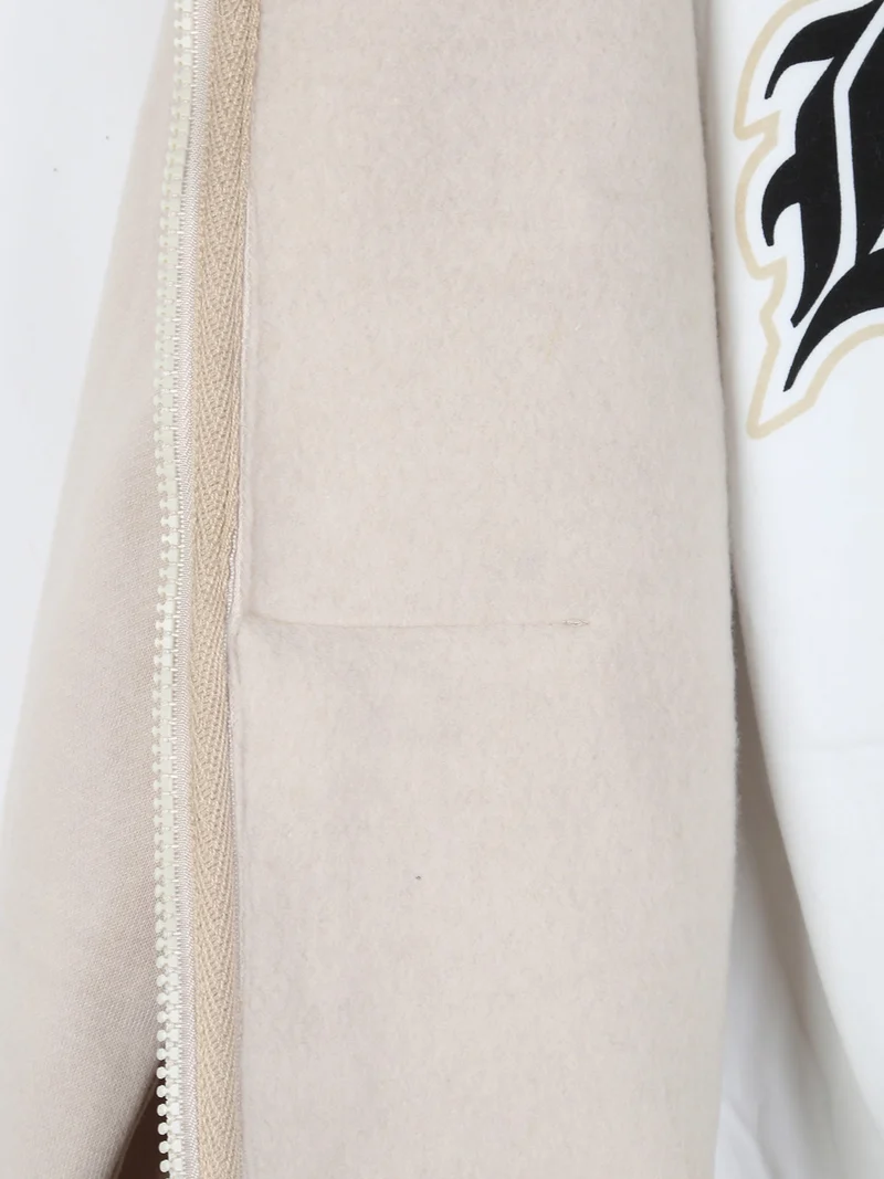 Completo tuta 3 pezzi da bambino full zip con cappuccio e interno felpato - beige