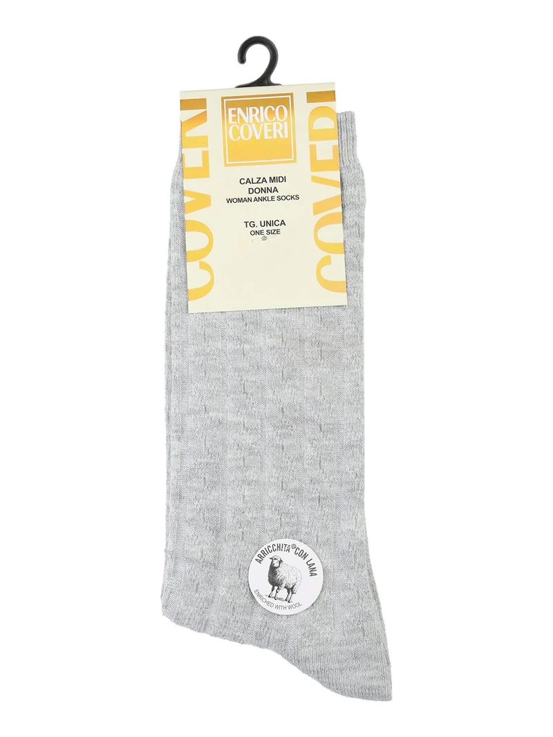 Calze midi donna misto lana - grigio chiaro