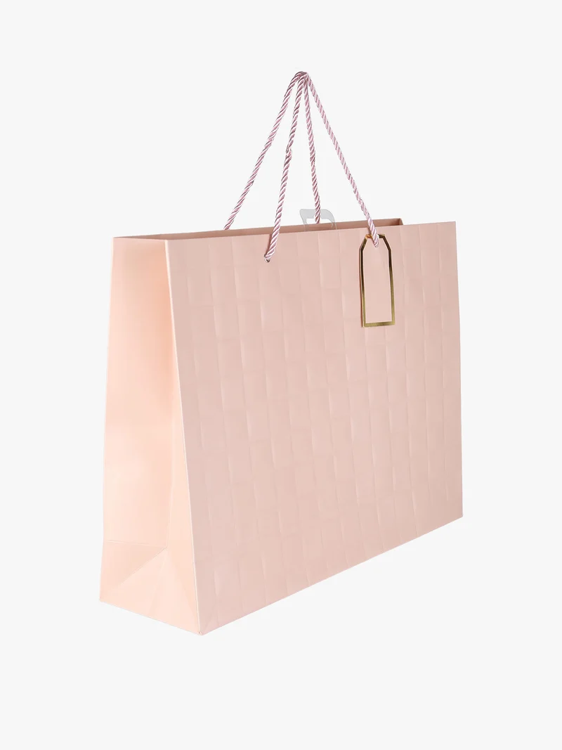 Sacchetto regalo maxi a quadri - cipria