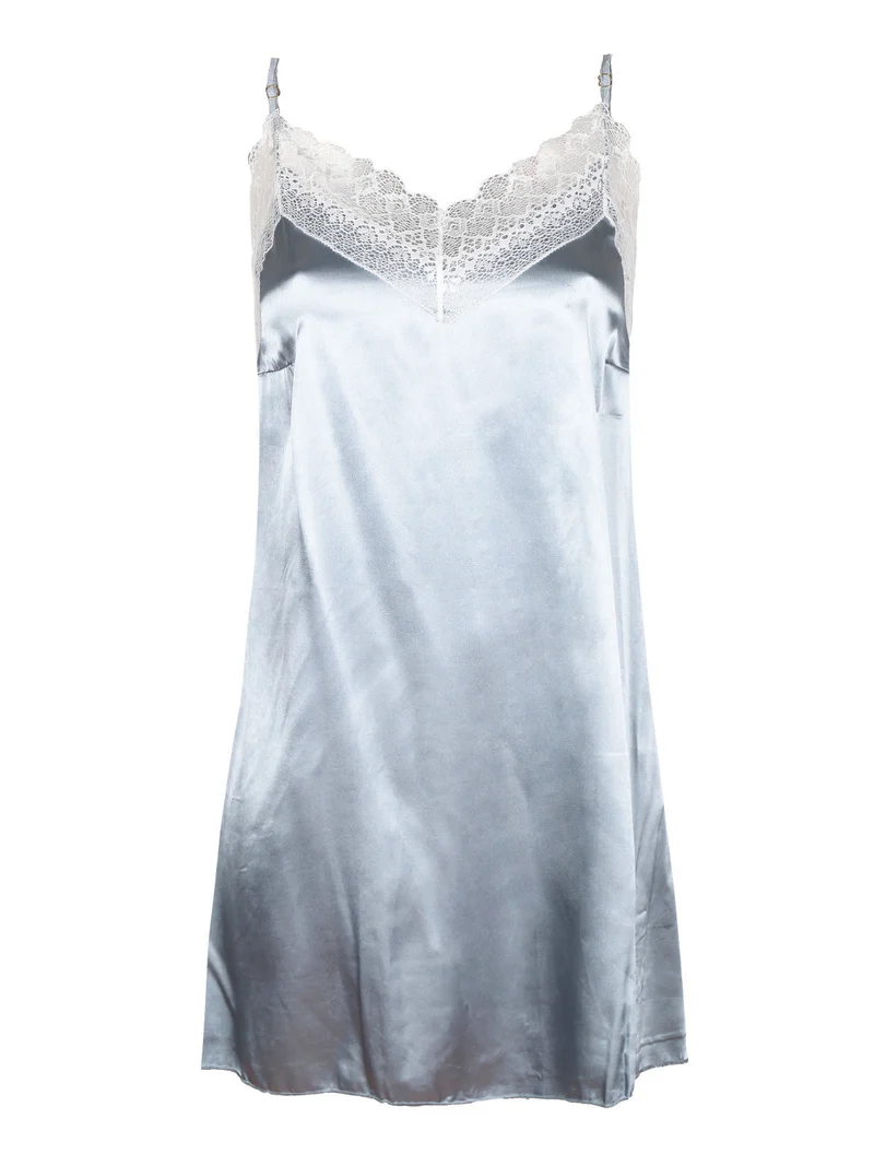 Sottoveste donna con pizzo - azzurro