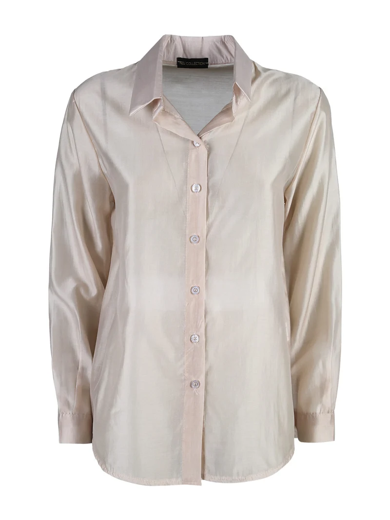 Camicia donna a maniche lunghe - beige