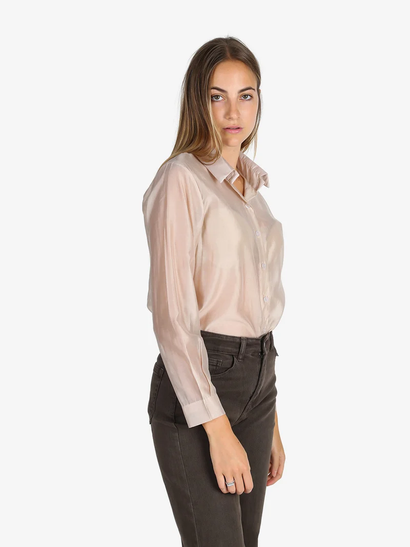 Camicia donna a maniche lunghe - beige