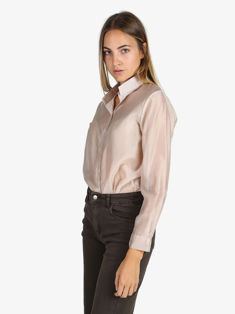Camicia donna a maniche lunghe - beige