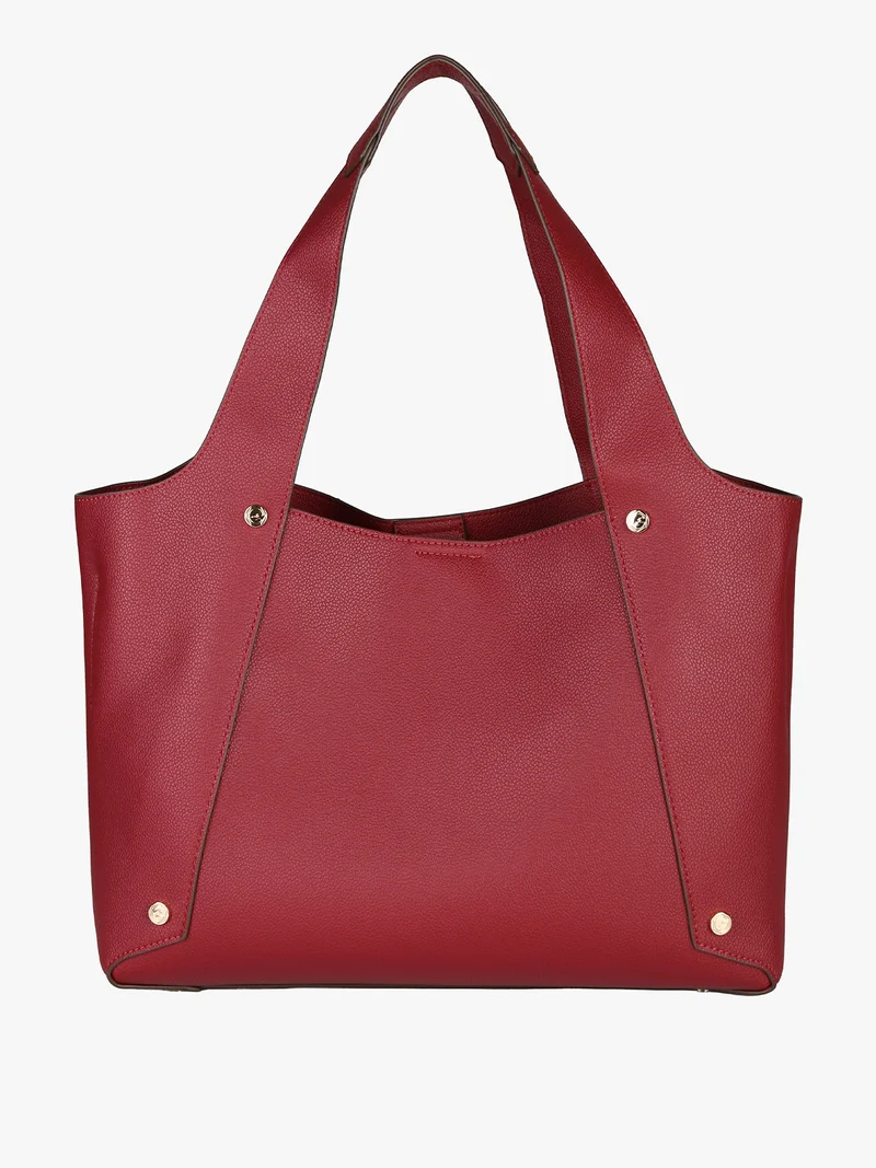 Borsa donna in ecopelle con doppi manici - rosso