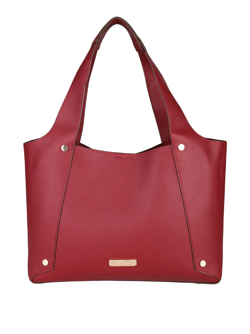 Borsa donna in ecopelle con doppi manici - rosso