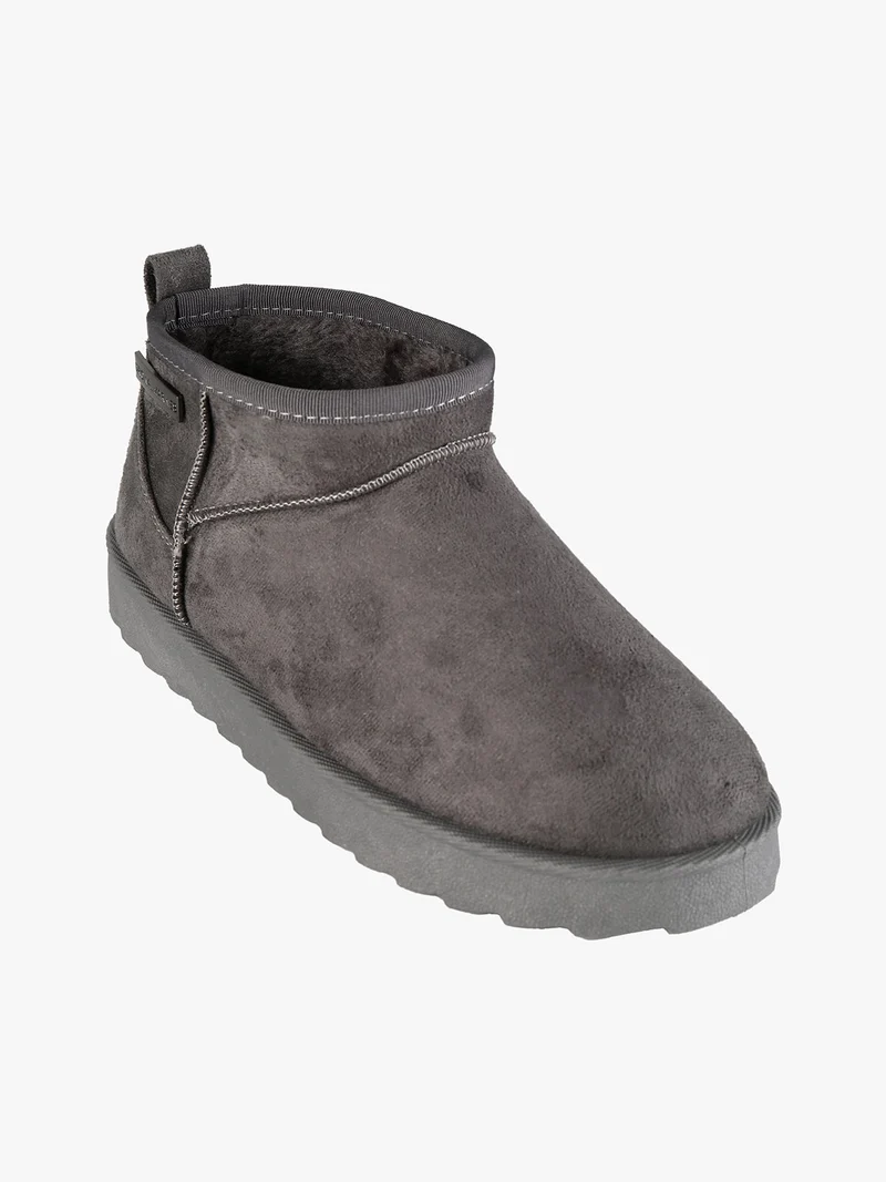 Stivaletti donna in tessuto scamosciato con interno in ecopelo - grigio