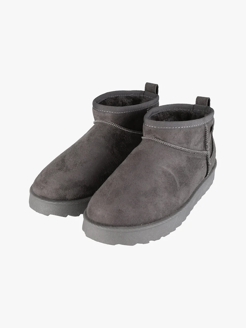Stivaletti donna in tessuto scamosciato con interno in ecopelo - grigio