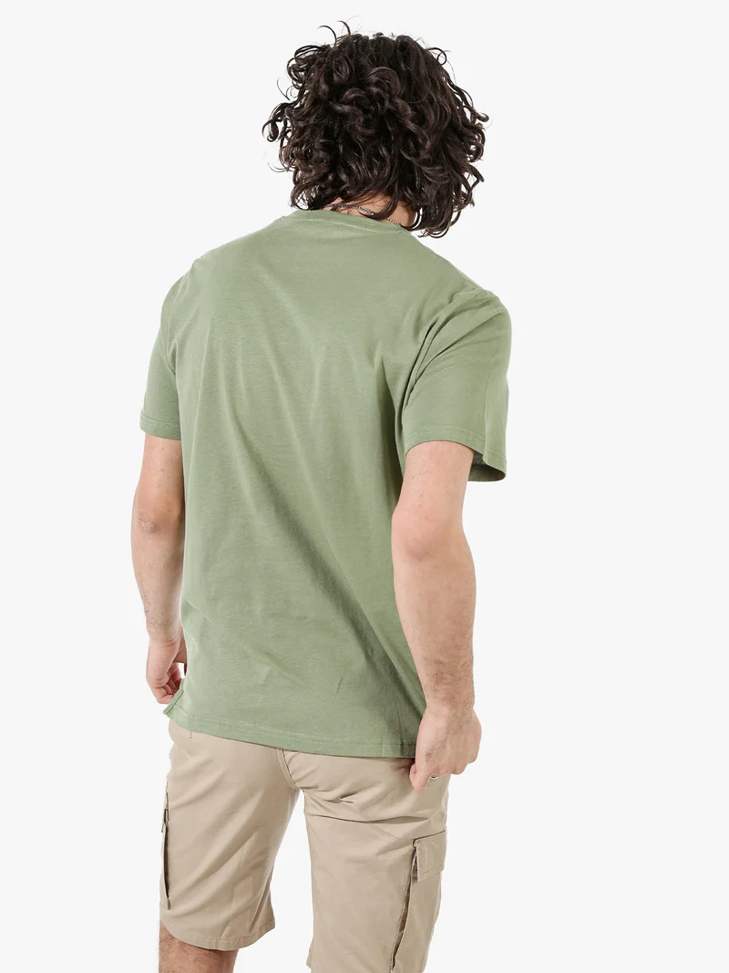 T-shirt in cotone da uomo con stampa - militare