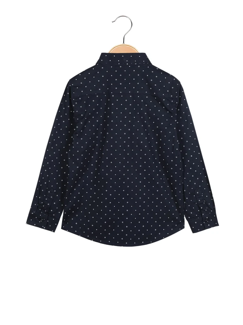 Camicia da bambino a pois - blu scuro