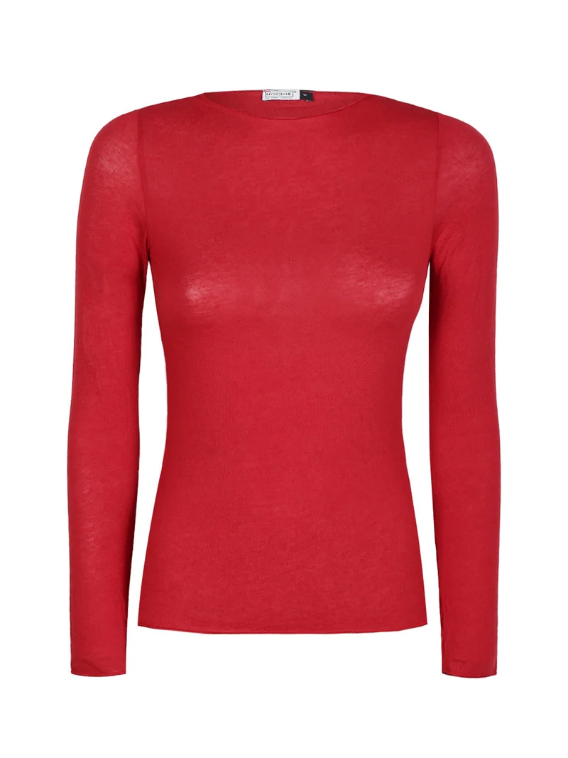 Maglietta donna in cashmere ultra light - rosso