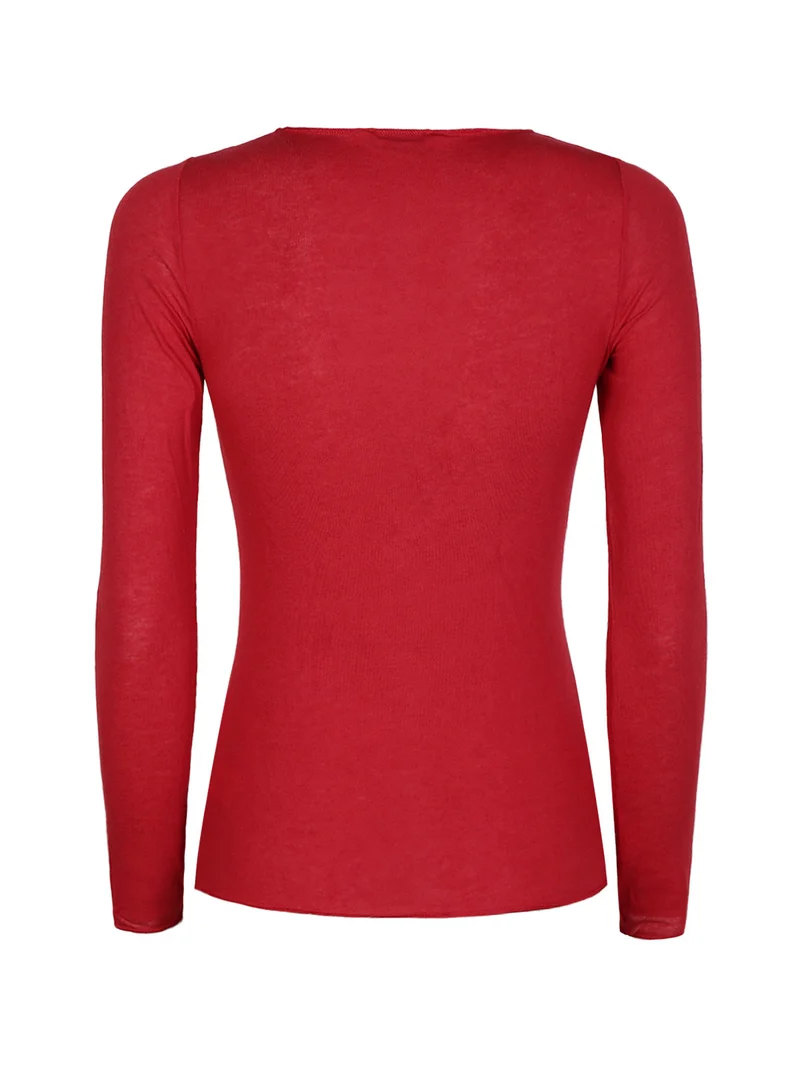 Maglietta donna in cashmere ultra light - rosso