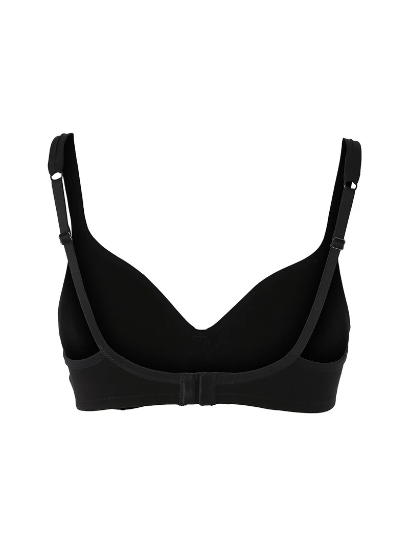CANNELLA Reggiseno con coppe preformate con rinforzo imbottito in cotone COPPA B - nero