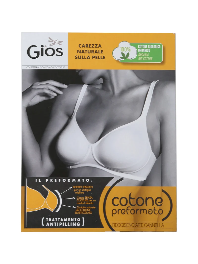 CANNELLA Reggiseno con coppe preformate con rinforzo imbottito in cotone COPPA B - nero