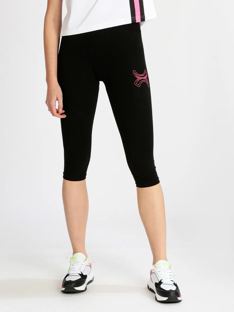 Leggings pinocchietto donna sportivi - nero
