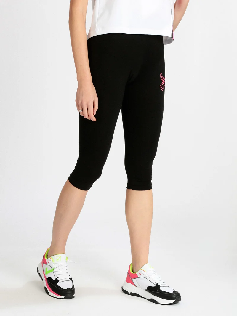 Leggings pinocchietto donna sportivi - nero