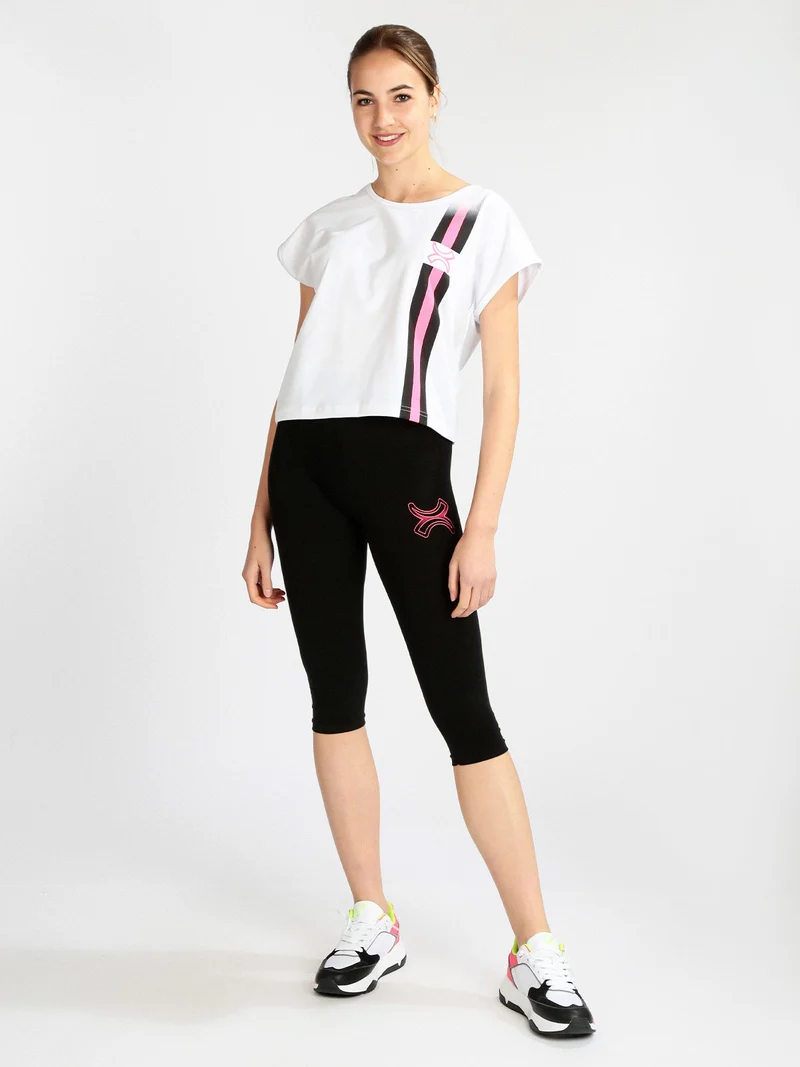 Leggings pinocchietto donna sportivi - nero