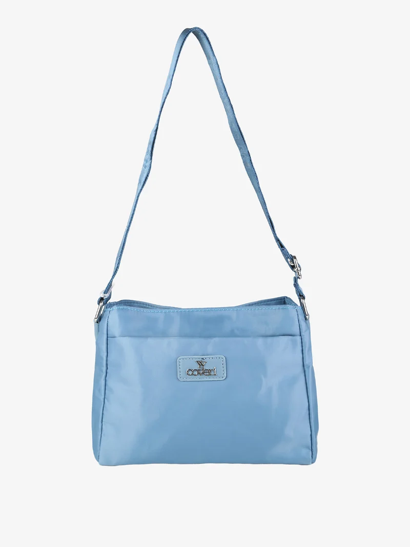 Borsa a tracolla da donna in nylon - azzurro