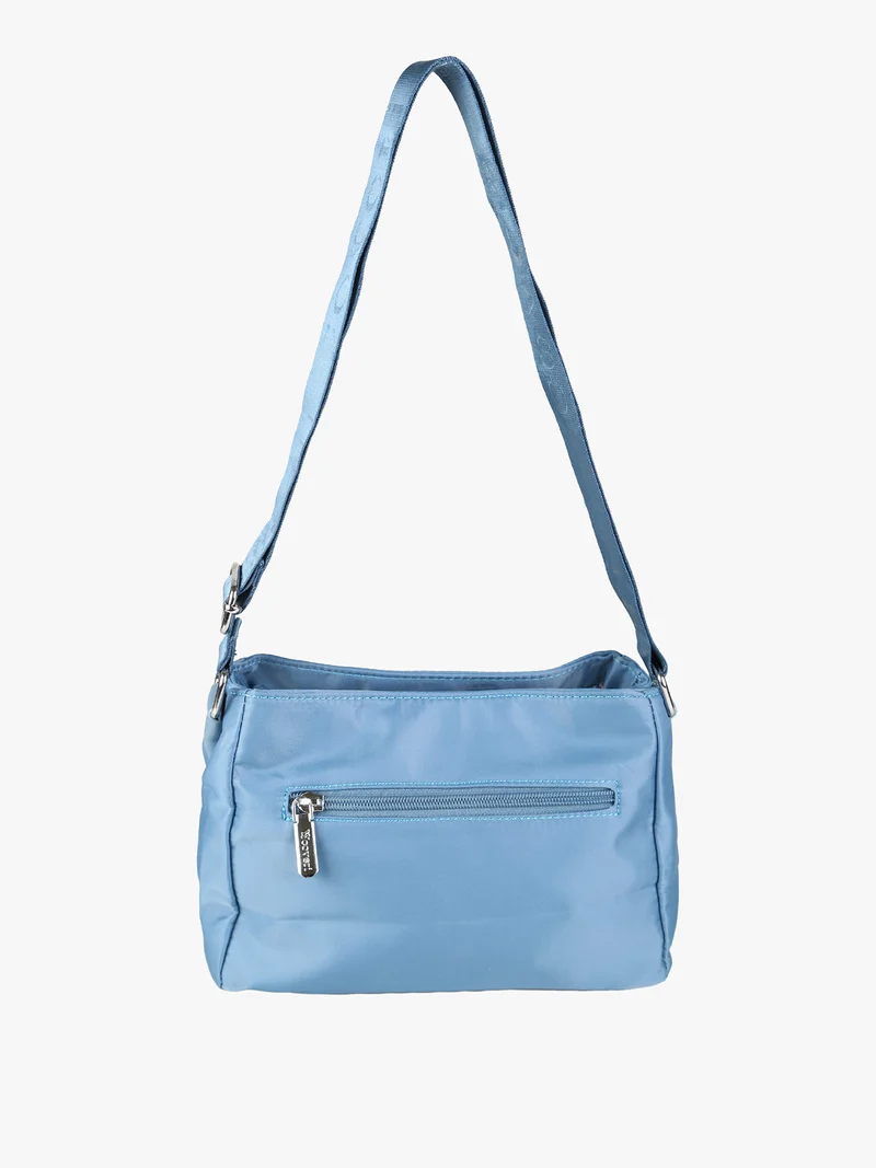 Borsa a tracolla da donna in nylon - azzurro