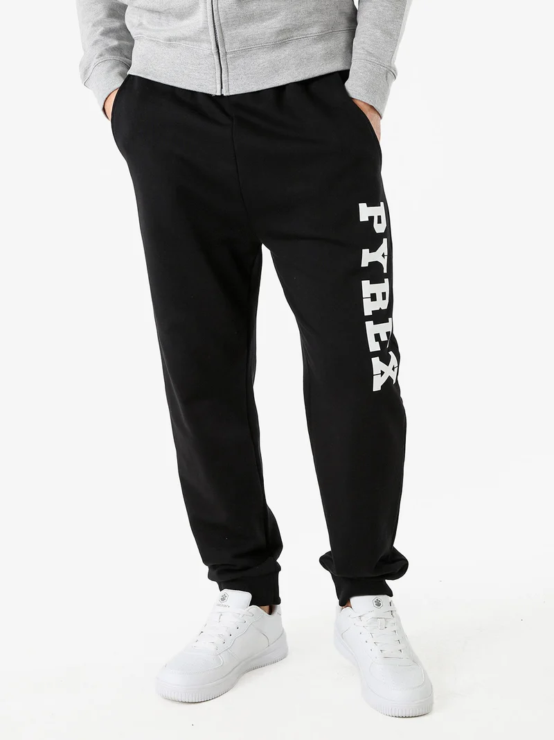 Pantaloni tuta da uomo in cotone con logo - nero