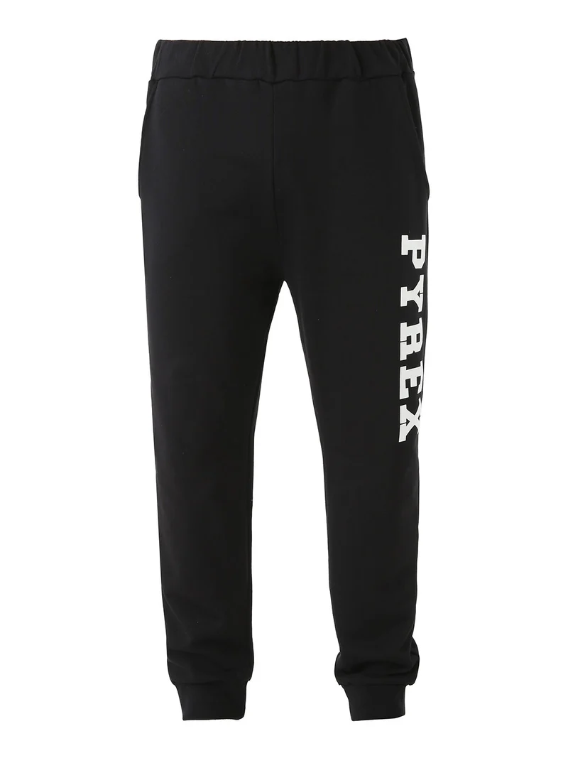 Pantaloni tuta da uomo in cotone con logo - nero