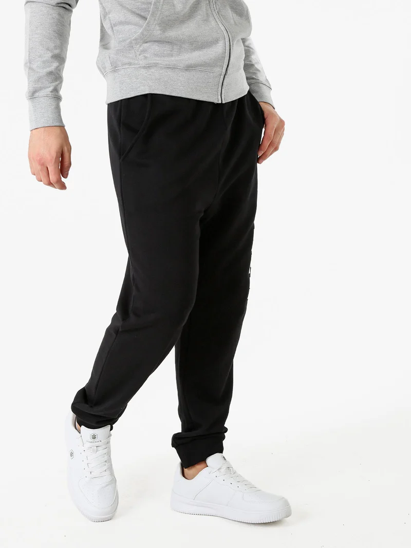 Pantaloni tuta da uomo in cotone con logo - nero