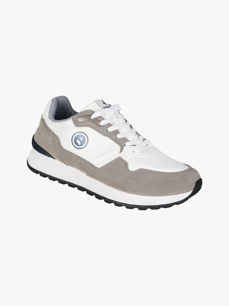 Sneakers stringate da uomo con platform - grigio