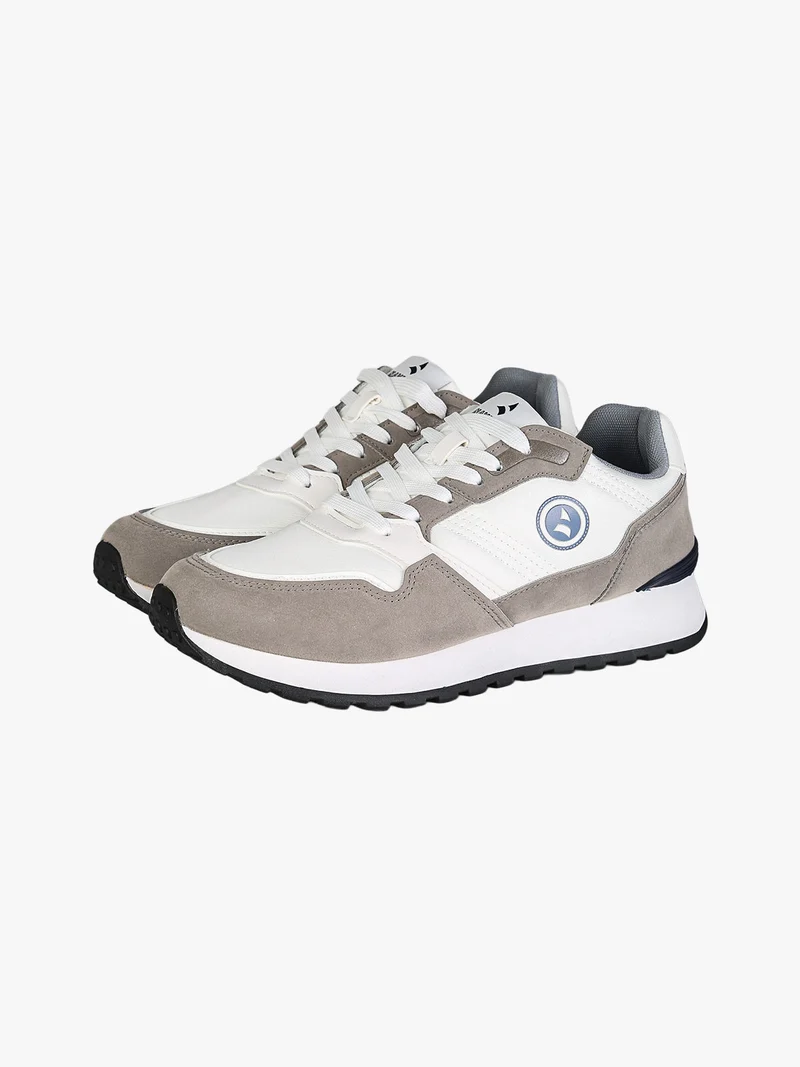 Sneakers stringate da uomo con platform - grigio