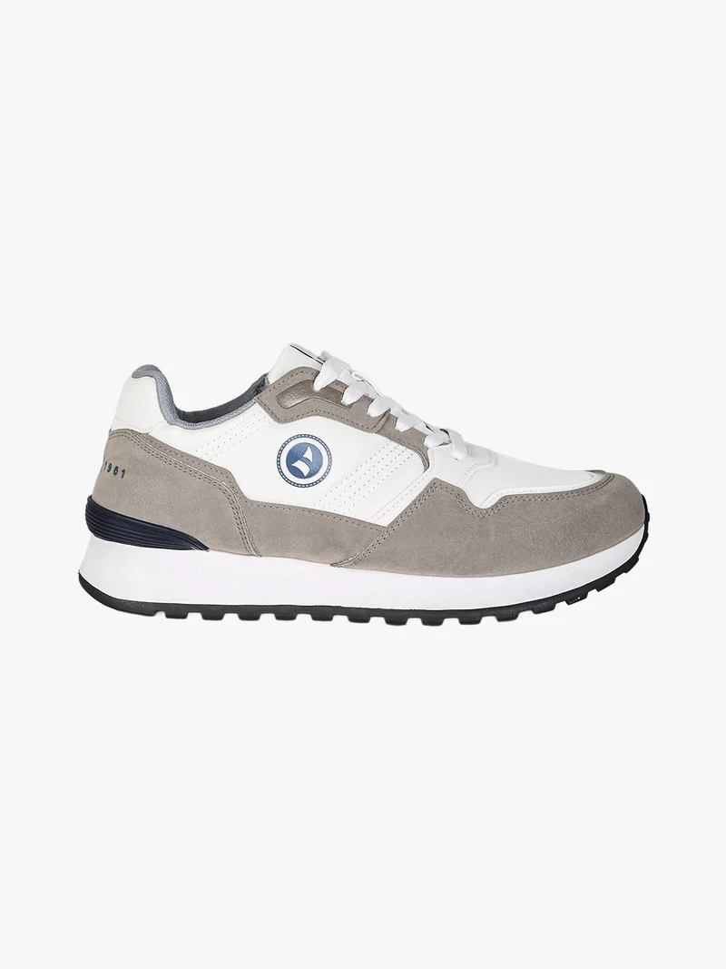 Sneakers stringate da uomo con platform - grigio