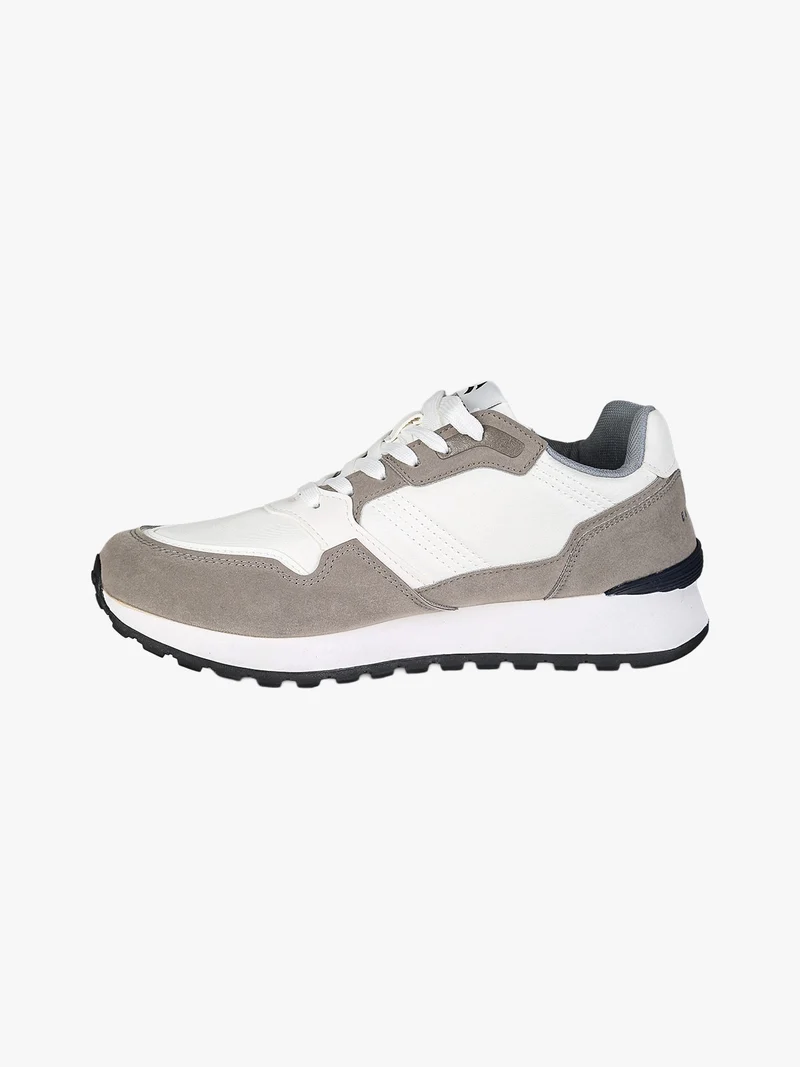Sneakers stringate da uomo con platform - grigio