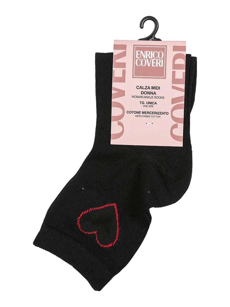 Calze midi da donna in cotone mercerizzato - nero