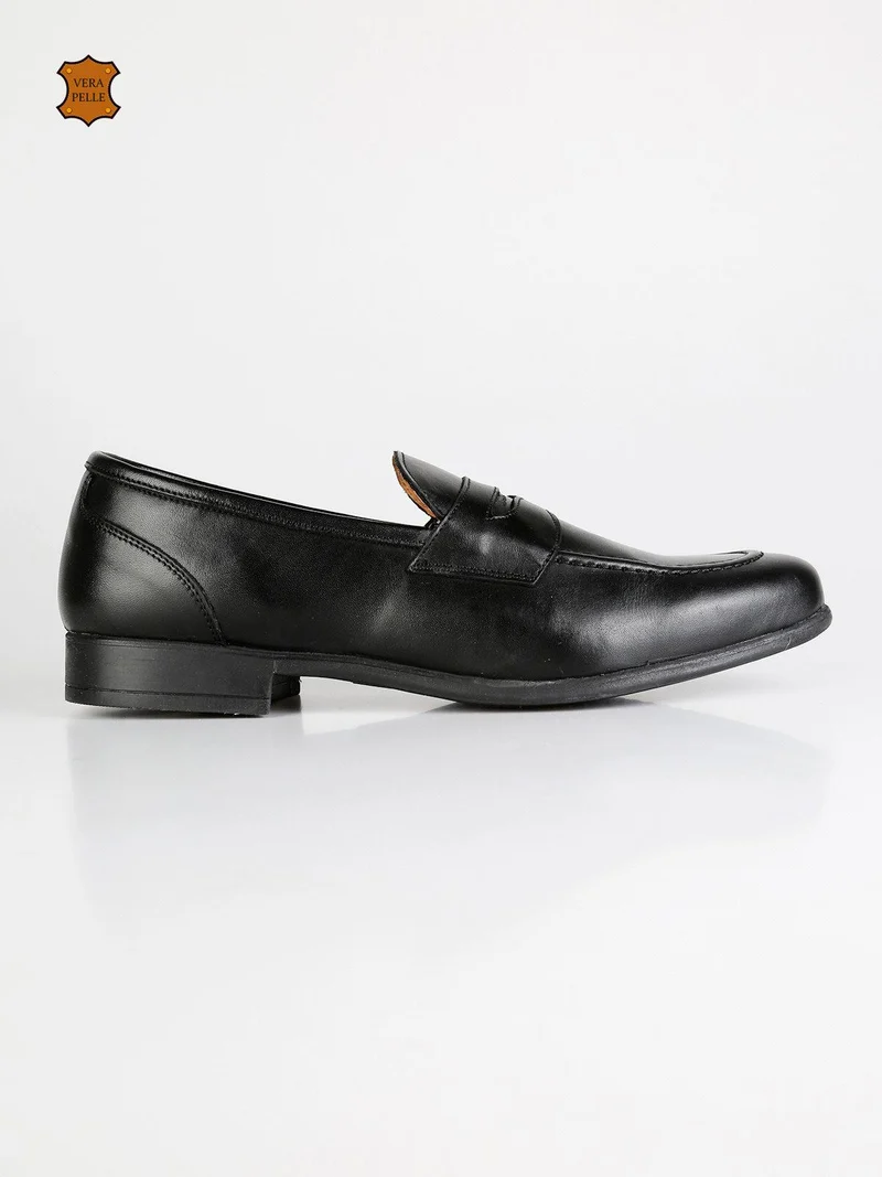 Mocassini neri in pelle - nero