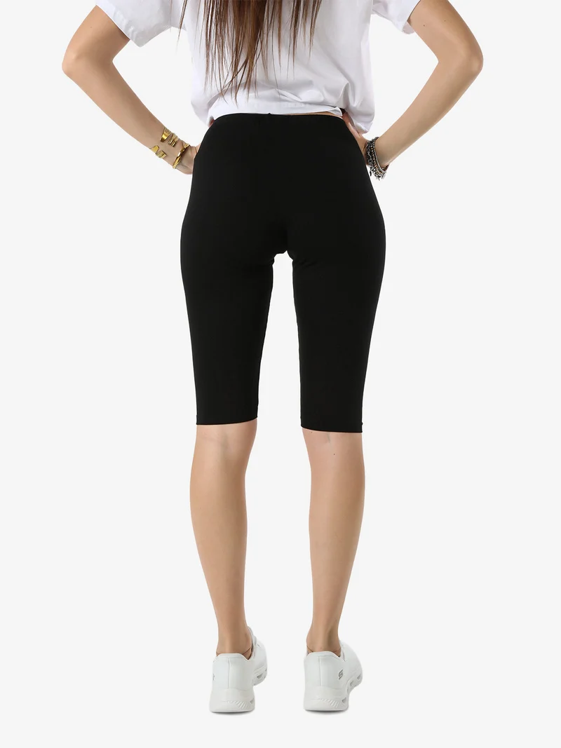 Leggings a pinocchietto da donna in cotone - nero