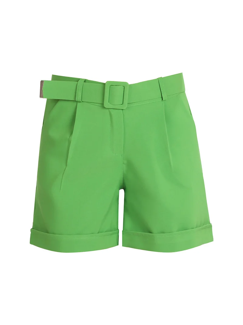 Shorts donna con cintura - verde