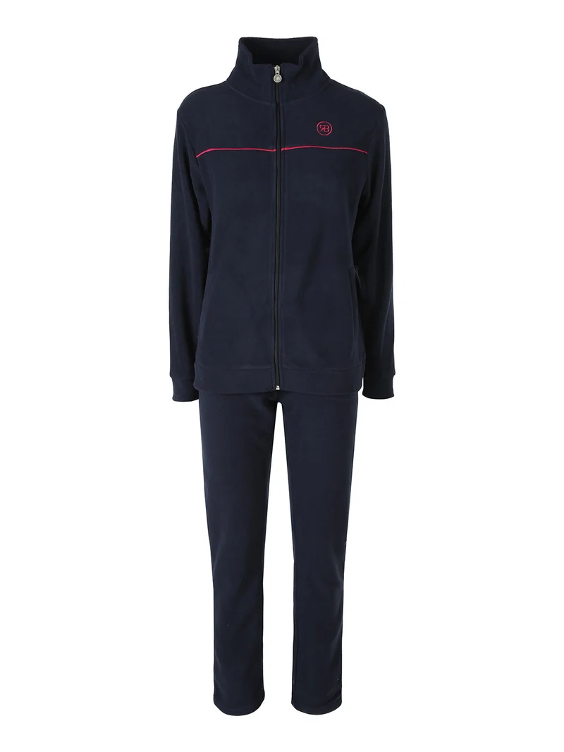 Completo tuta da donna 2 pezzi in pile con zip - blu scuro