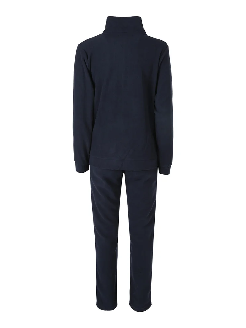 Completo tuta da donna 2 pezzi in pile con zip - blu scuro