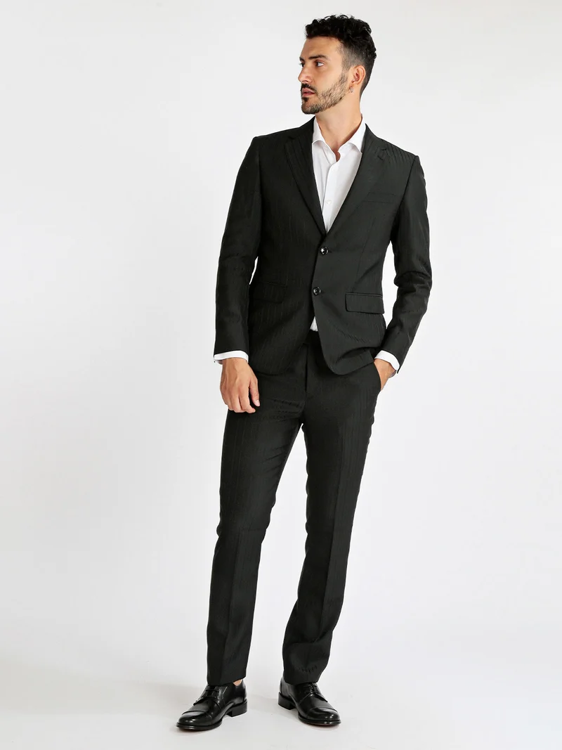 Completo uomo elegante gessato - nero