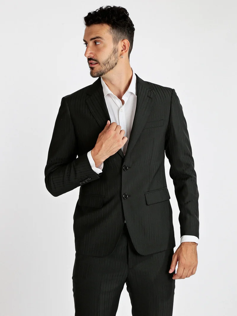 Completo uomo elegante gessato - nero
