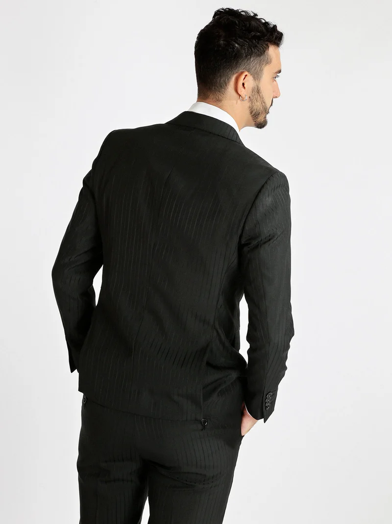 Completo uomo elegante gessato - nero