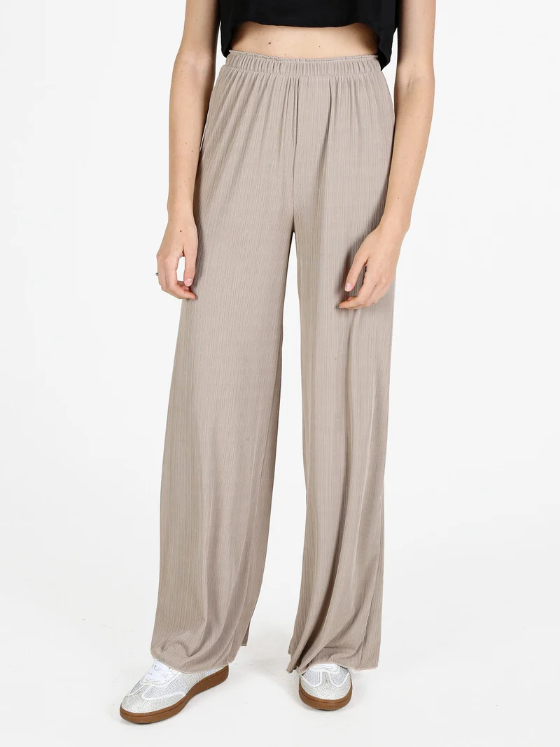 Pantaloni donna leggeri a palazzo - sabbia